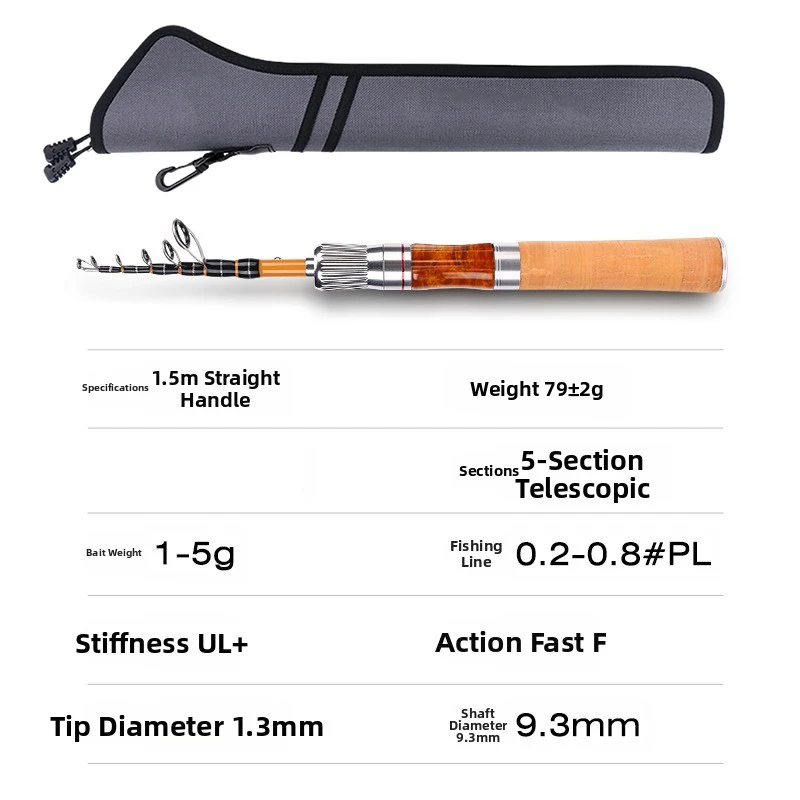 Travel Fishing Lure Fishing Rod Folding Shrink Design 24T Carbon Cloth Nonlinear Stiffness Tuning Sensitive Tip For Luo Fei