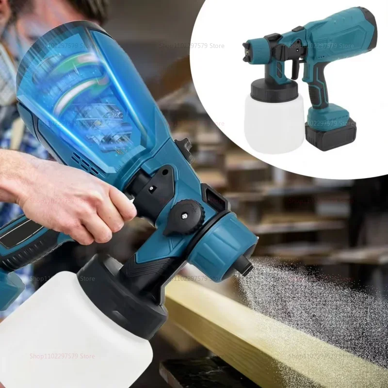 600 مللي بخاخ طلاء كهربائي لاسلكي أثاث السيارات الصلب طلاء البخاخة بندقية رذاذ للمنزل الداخلي لتقوم بها بنفسك تجديد