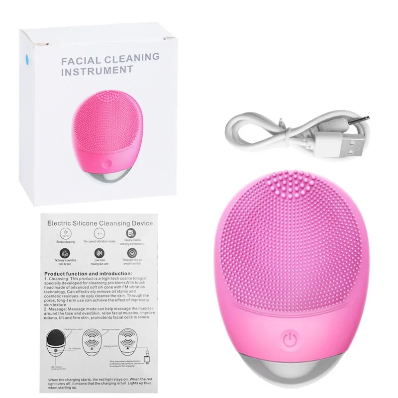 

Ultrasonic Electric Face Washing Machine Wireless Waterproof Silicone Cleansing Brush Massage Machine