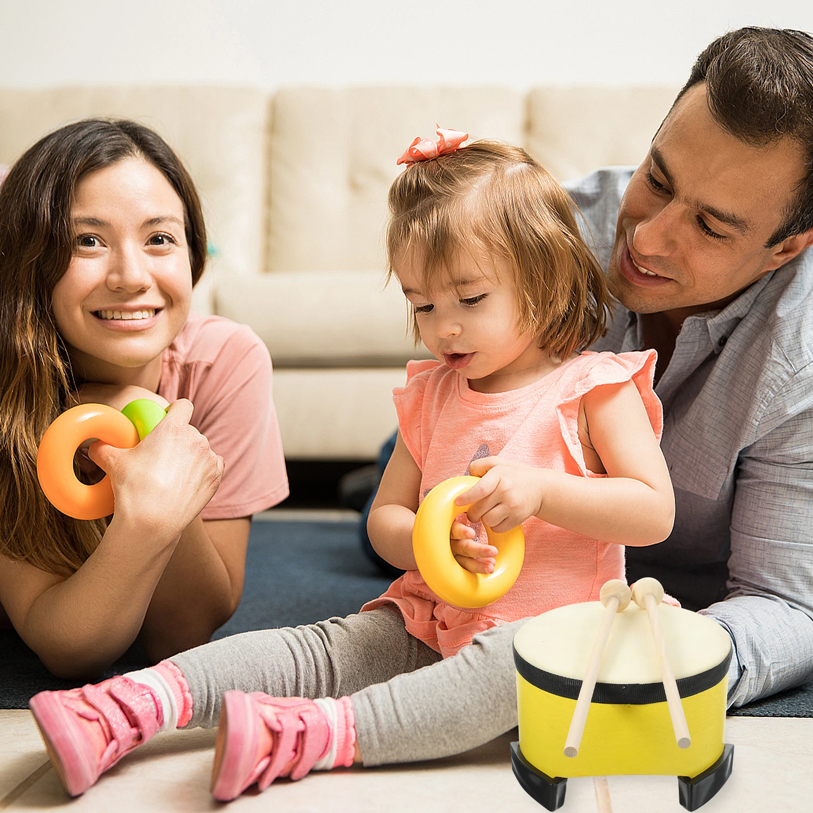 

Children Percussion Instrument Drum Small Musical Toys Kids Hand Jesus Music Educational Toy Sheepskin Floor Drum