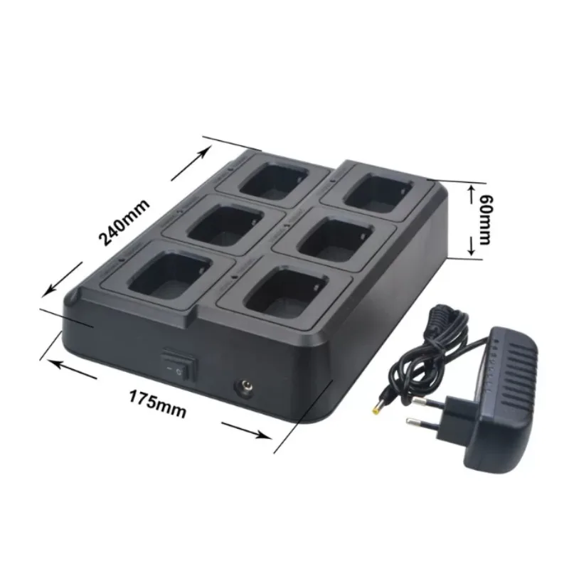BF-888S BF-888H BF-88E BF-777S BF-666S Walkie Talkie Six-Way Charger 6-Pocket Multi-Unit Charger 110-240V