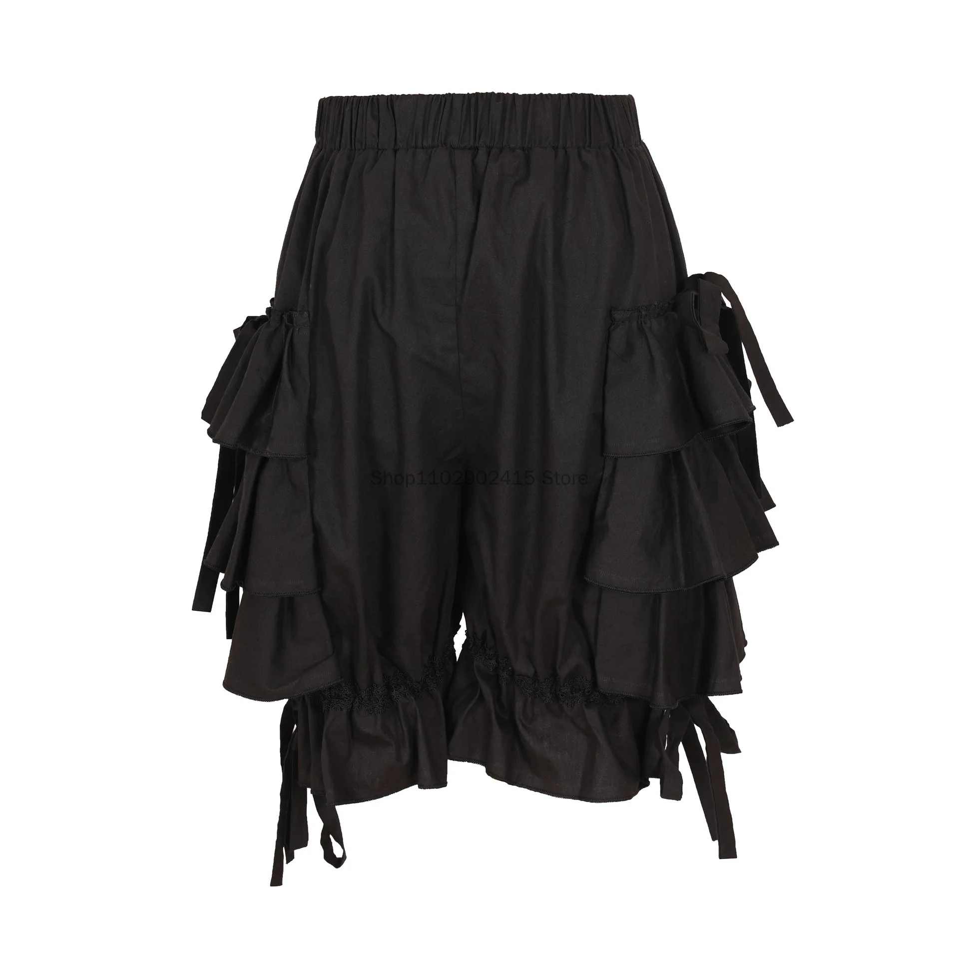 

2023 Summer Lolita Cos Shorts Casual Japanese Ruffle Lace Lantern Children's High Waist Outwear Women's Elastic Pants