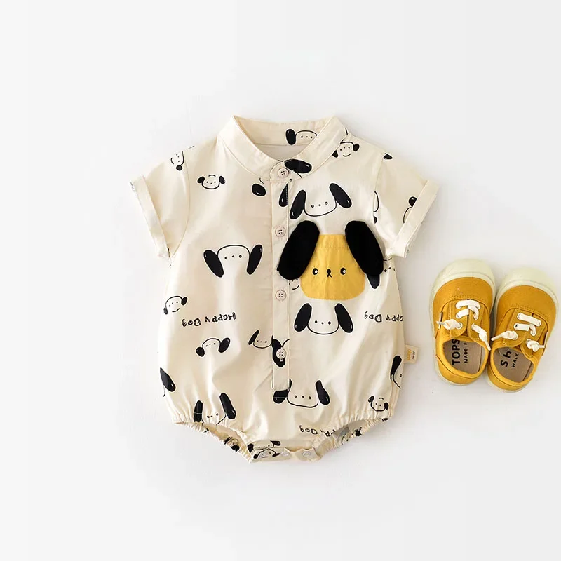 MILANCEL Summer Baby Clothes Newborn Boys  Clothing Cute Doggy Girl One Piece Baby Outfit