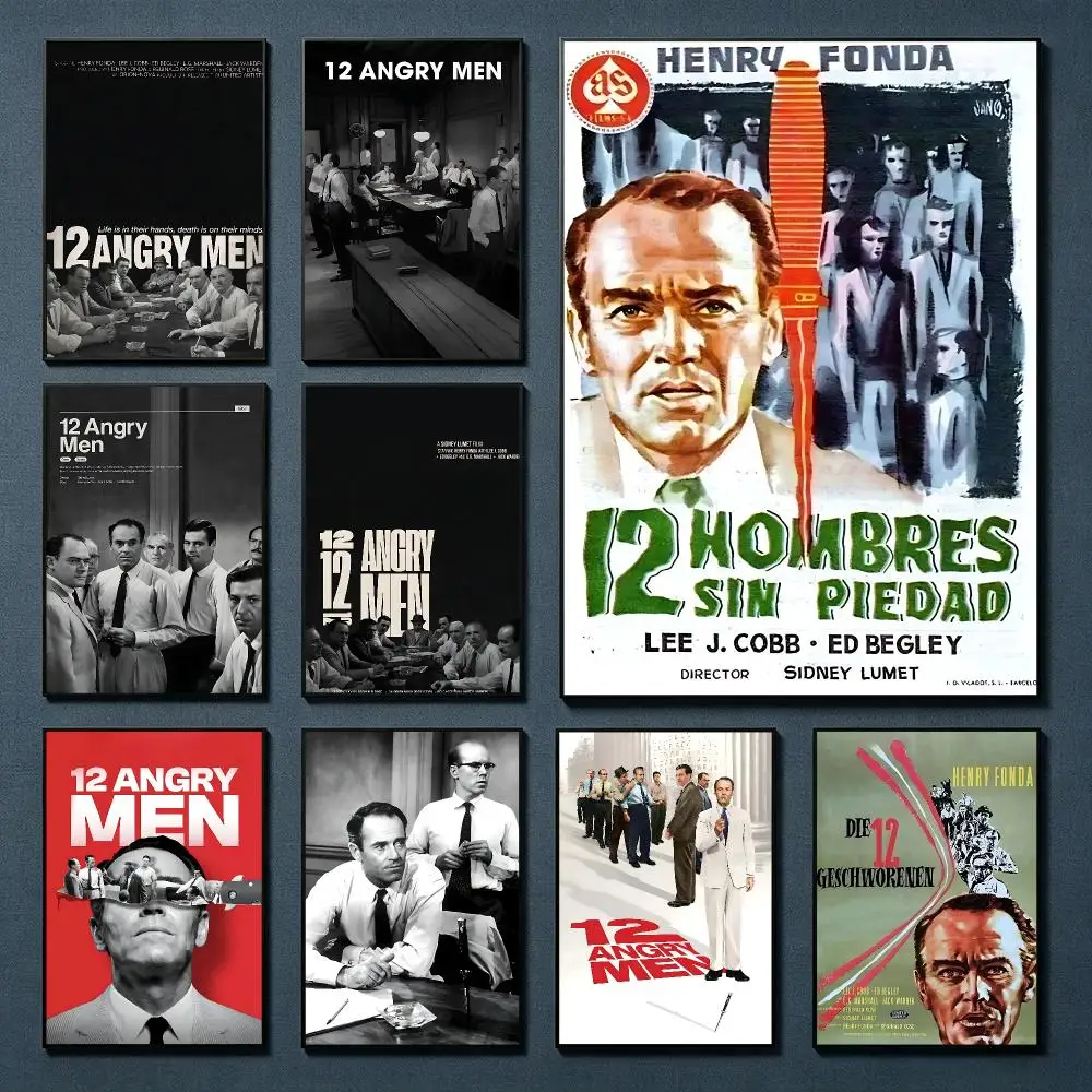 12 Angry Men Classic Movie Painting Calligraphy HD Canvas Art Print Wall Decor for Bars Coffee Shops Clubs Rooms