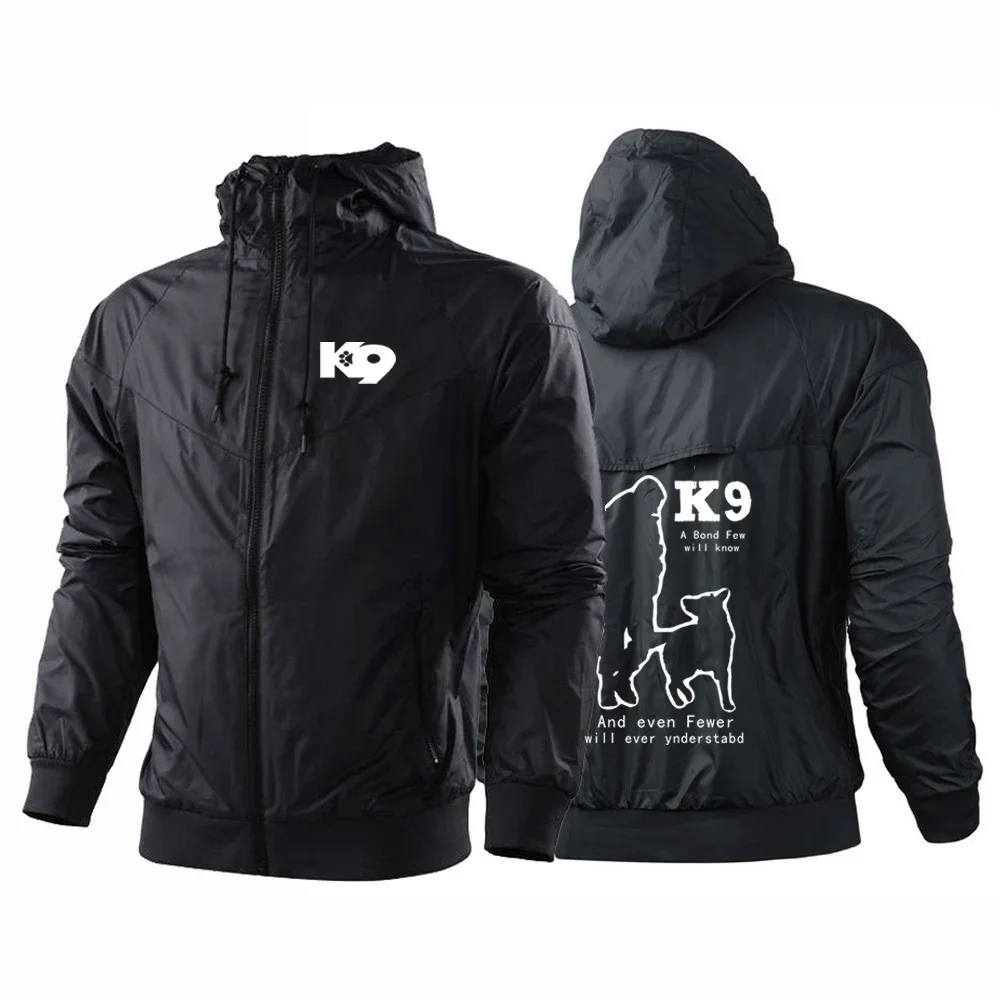 

TRAINER K9 Team K9 Unit Malinois Men Spring Autumn Thin Print Harajuku Color Matching Windbreaker Comfortable Coat Streetwear