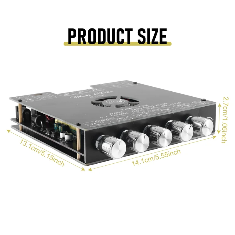 AC56-ZK-AS21 Digital Bluetooth Audio Amplifier Board Subwoofer 220Wx2+350W 2.1Channel TPA3255 Audio Power Amplifier Module