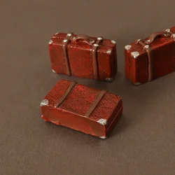 Doll Leather Luggage Trunk Suitcase Vintage Wood Box Dolls Accessories Dollhouse Furniture Gift