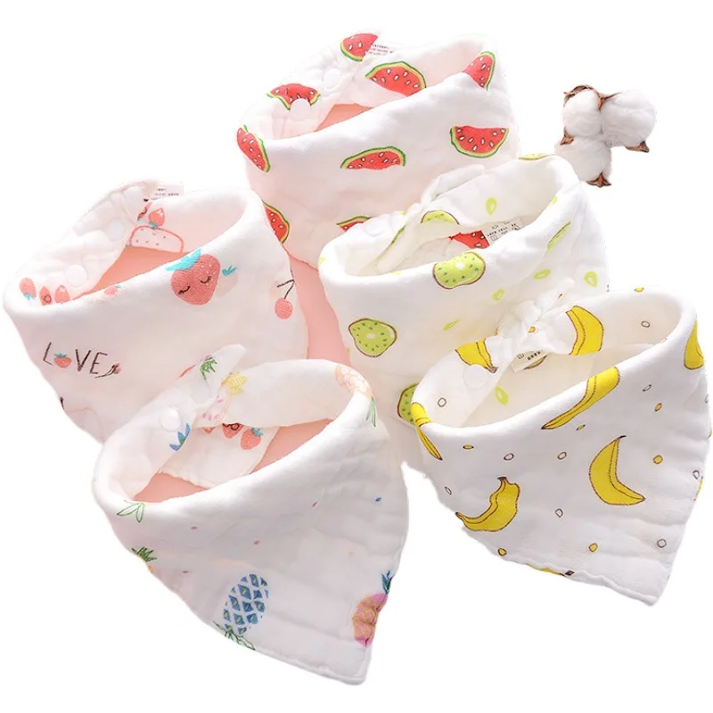 Baby Bibs Cotton Bibs Triangle Burp Cloths Cartoon Saliva Towel Baby Feeding Bibs Soft Absorbent Boys Girl Bib