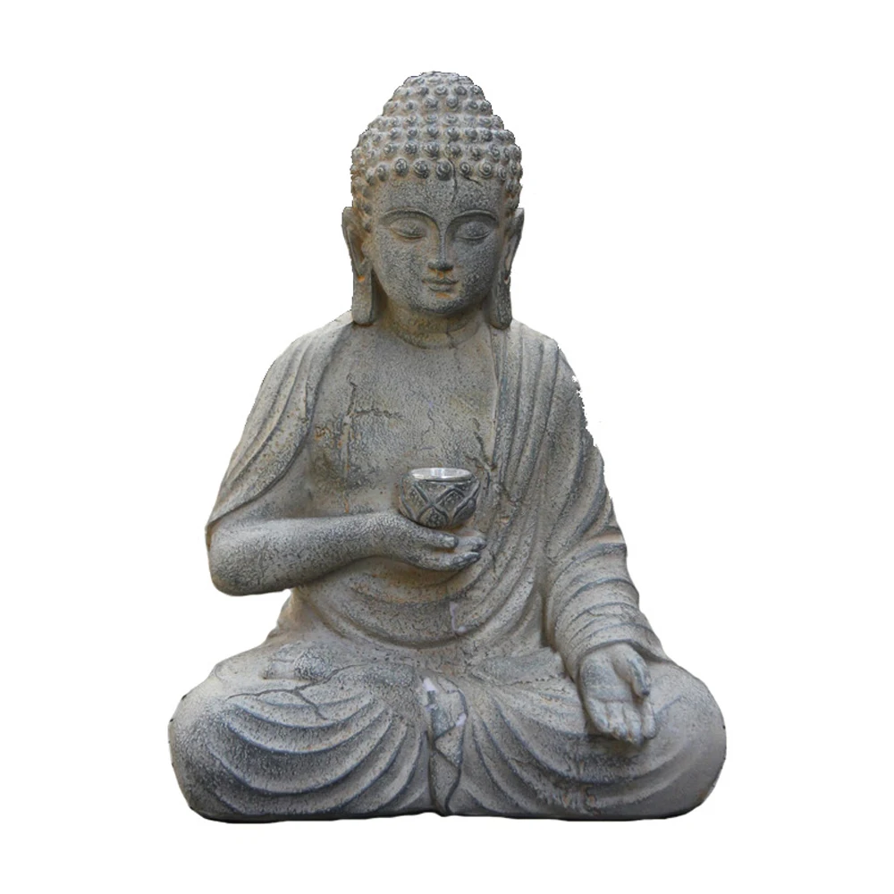 

Resin Solar Buddha Statue Sculpture Garden Decor Light Zen Asian Japanese Buddha Decoration For Home Outdoor Front Porch Yard