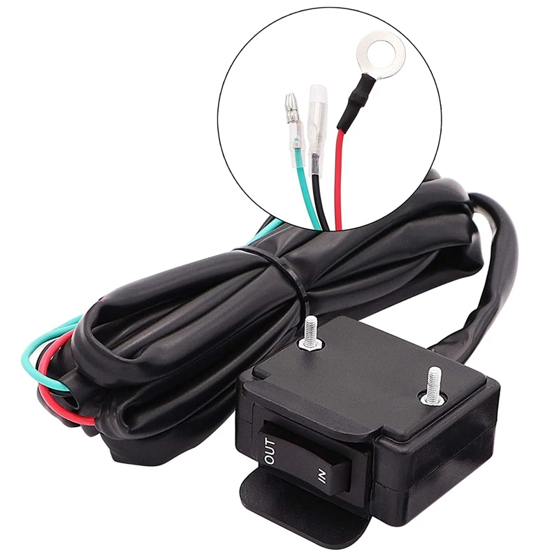 12V Winch Rocker Thumb Switch With Mounting Bracket Handlebar Control Line Kit For ATV UTV Electric Winch Accessories