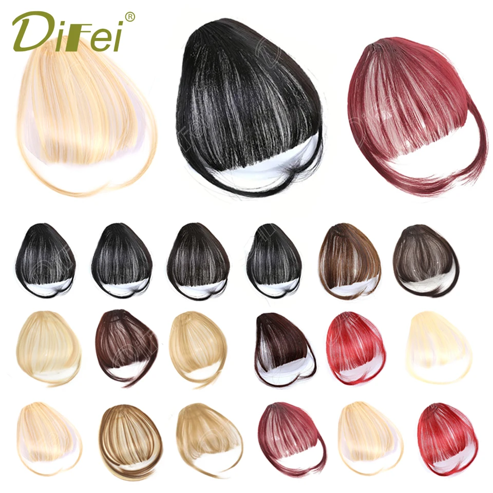 DIFEI BB Clip Straight Bangs Synthetic Wig Female Wig Accessories Multicolor Natural Straight Bangs With Sideburns Wig Piece