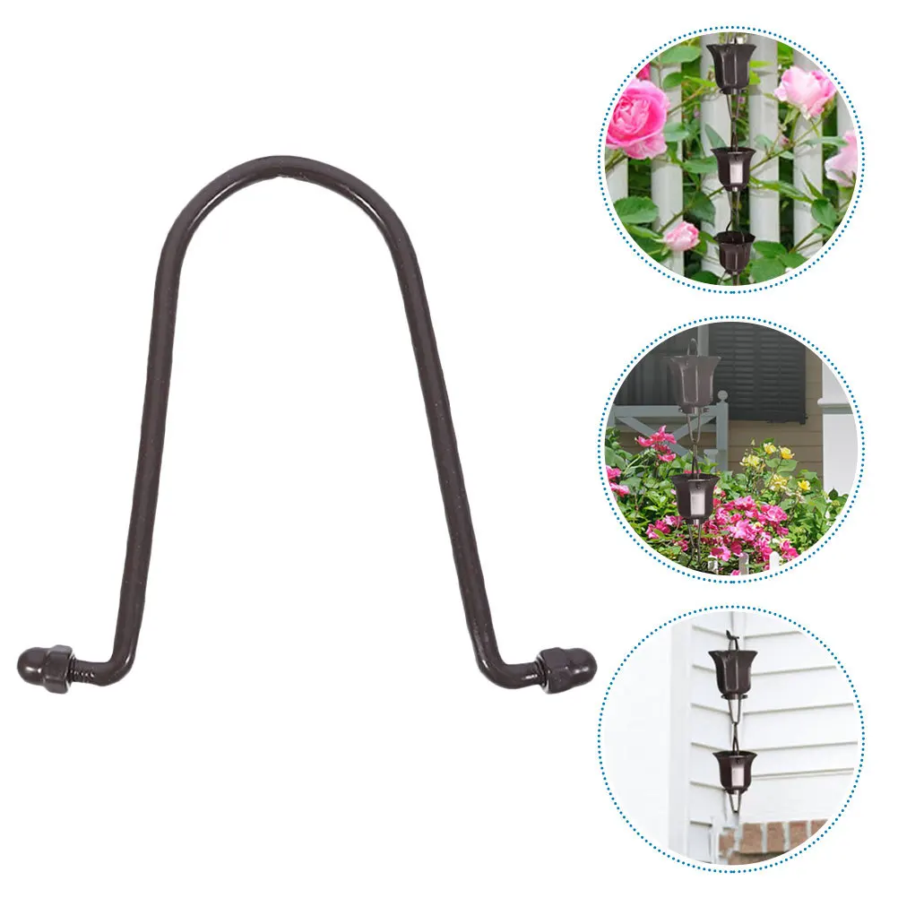 

2Pcs Rain Chain Drainer Hooks Iron Material Wear Resistant Easy to Carry Multi Use for Garden Hangers and Decorations