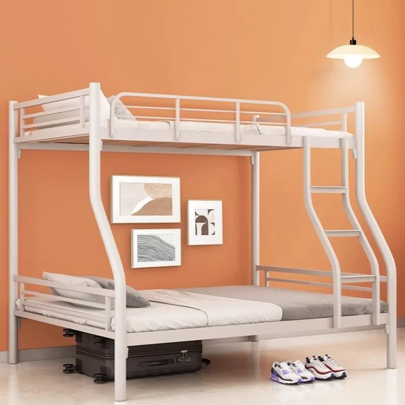 Modern Metal Bunk Bed with Twin Ladders and Safety Guardrail for Boys Girls Teens Kids Bedroom School & Hotel Use