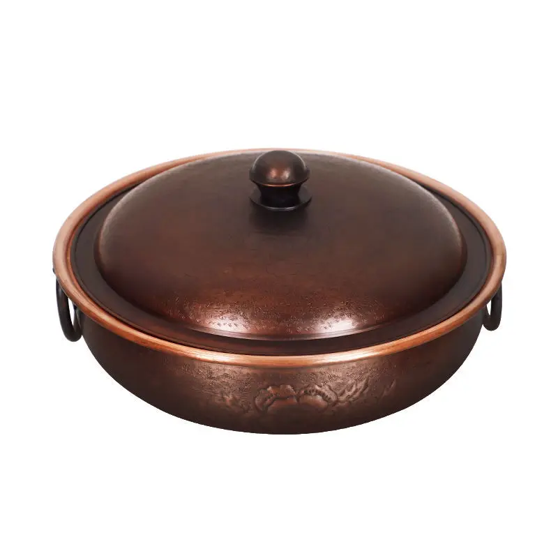 

Copper hot pot, household, pure copper, induction cooker, cassette basin, old-fashioned, mandarin duck