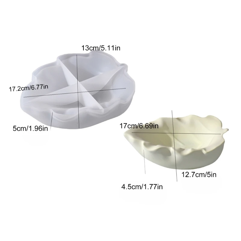 Leaf Shaped Bowl Silicone Mould Storage Plate Gypsum Mould Home Ornaments Mold