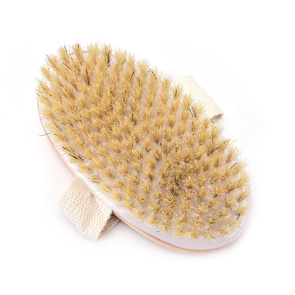 New 1pc Dry Skin Body Natural Bristle Brush Soft Spa Brush Bath Massager Home