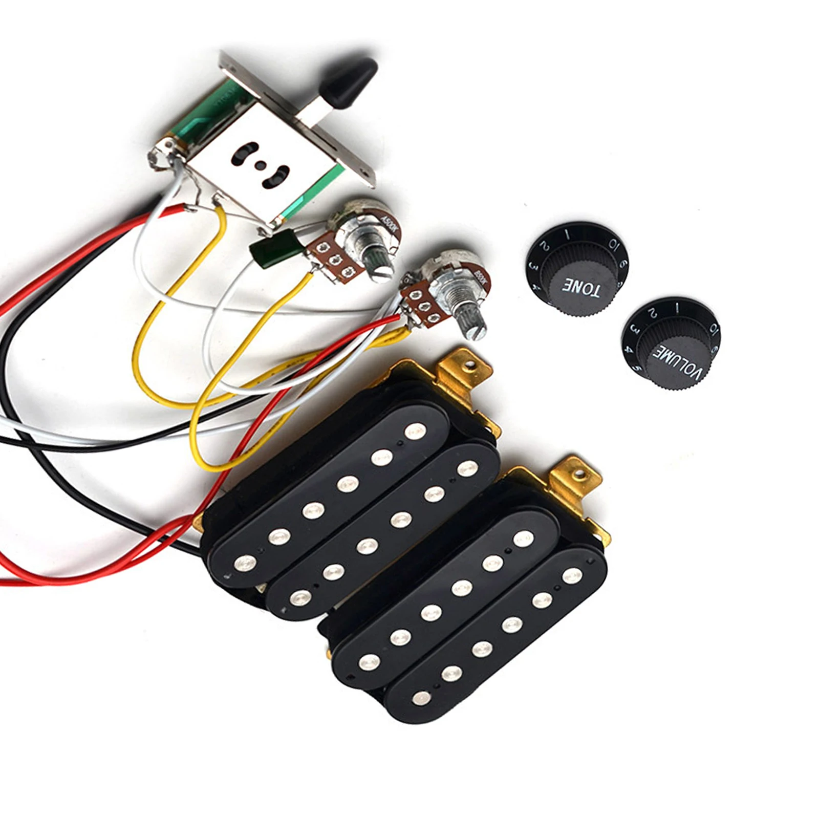 Guitar Humbucker Pickups with 3 Way Guitar Switch Potentiometer 1T1V Wiring Harness Prewired Electric Guitar Pickup