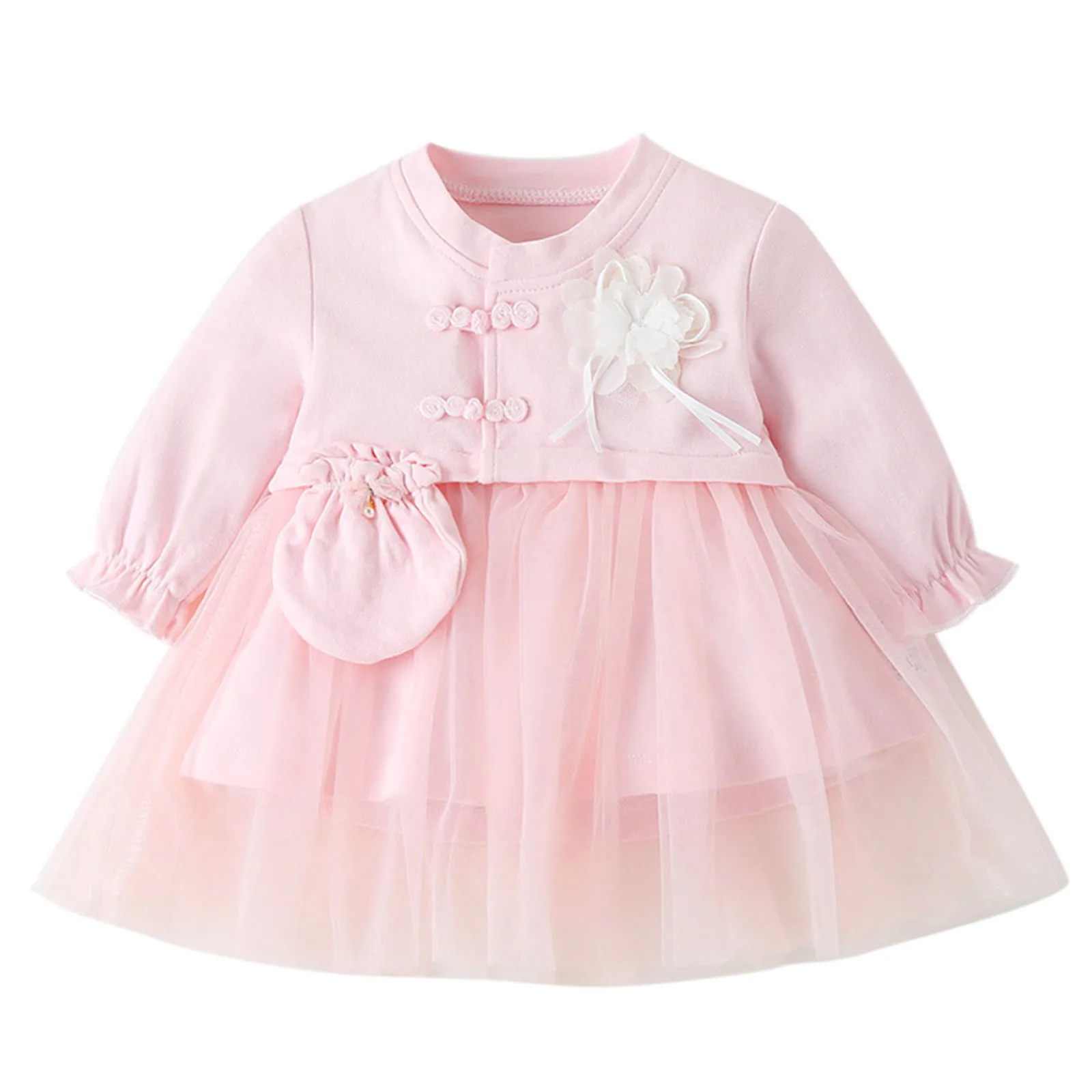 Toddler Baby Girls Dress Princess Party Costumes Spring Lace Long Sleeve Tulle Princess Dress Infant Clothes 3 6 9 12 18 Months