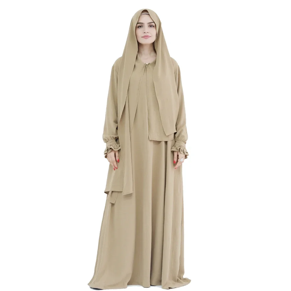 

Dubai Muslim Women Modest Abaya with Hijab Maxi Dress Turkey Caftan Kebaya Jalabiya Islamic Clothing Eid Djellaba Ramadan Robe
