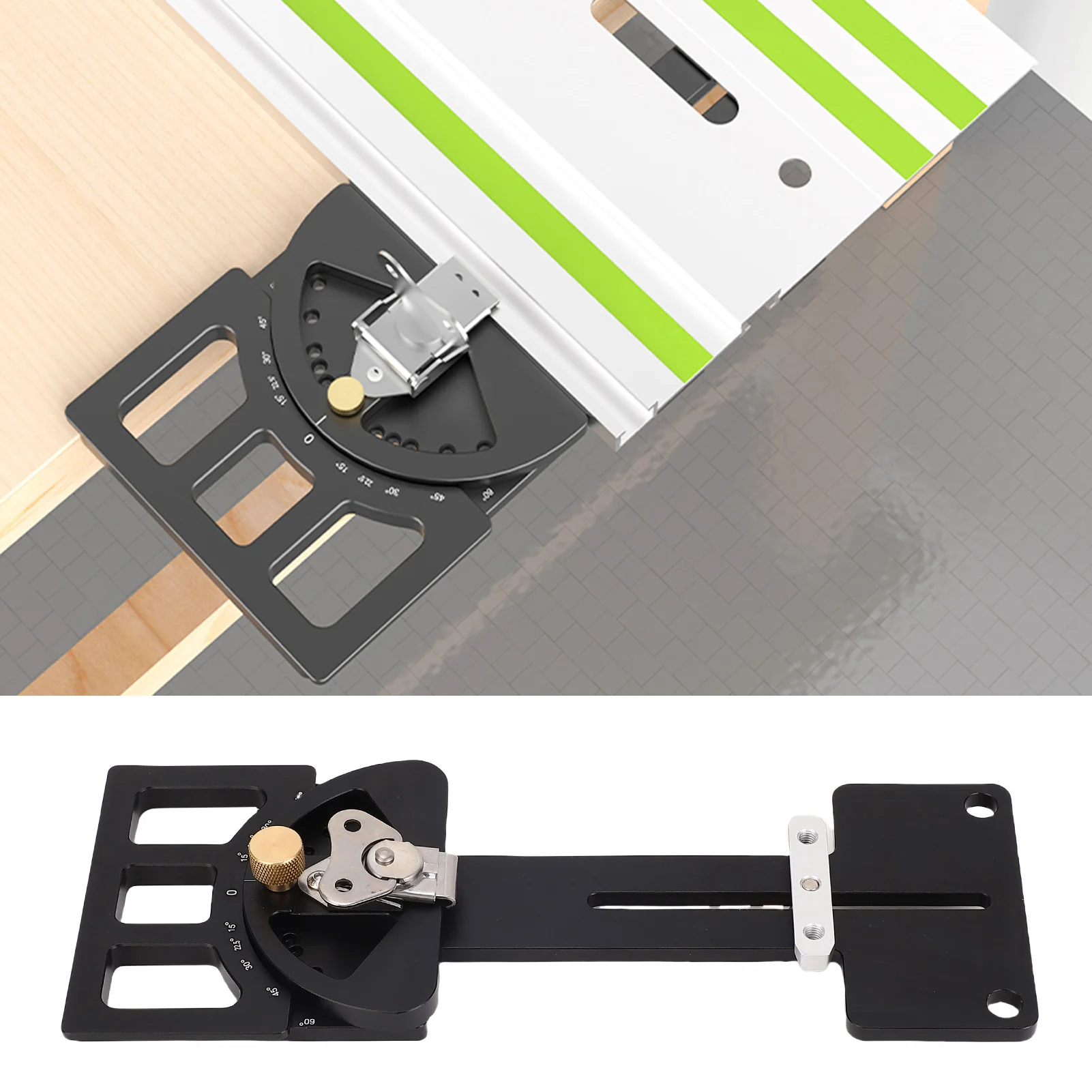 Adjustable Angle Track Saw Square Suitable for Triton -60 to 60 Degree Aluminum Alloy Multi Angle Track Saw Guide