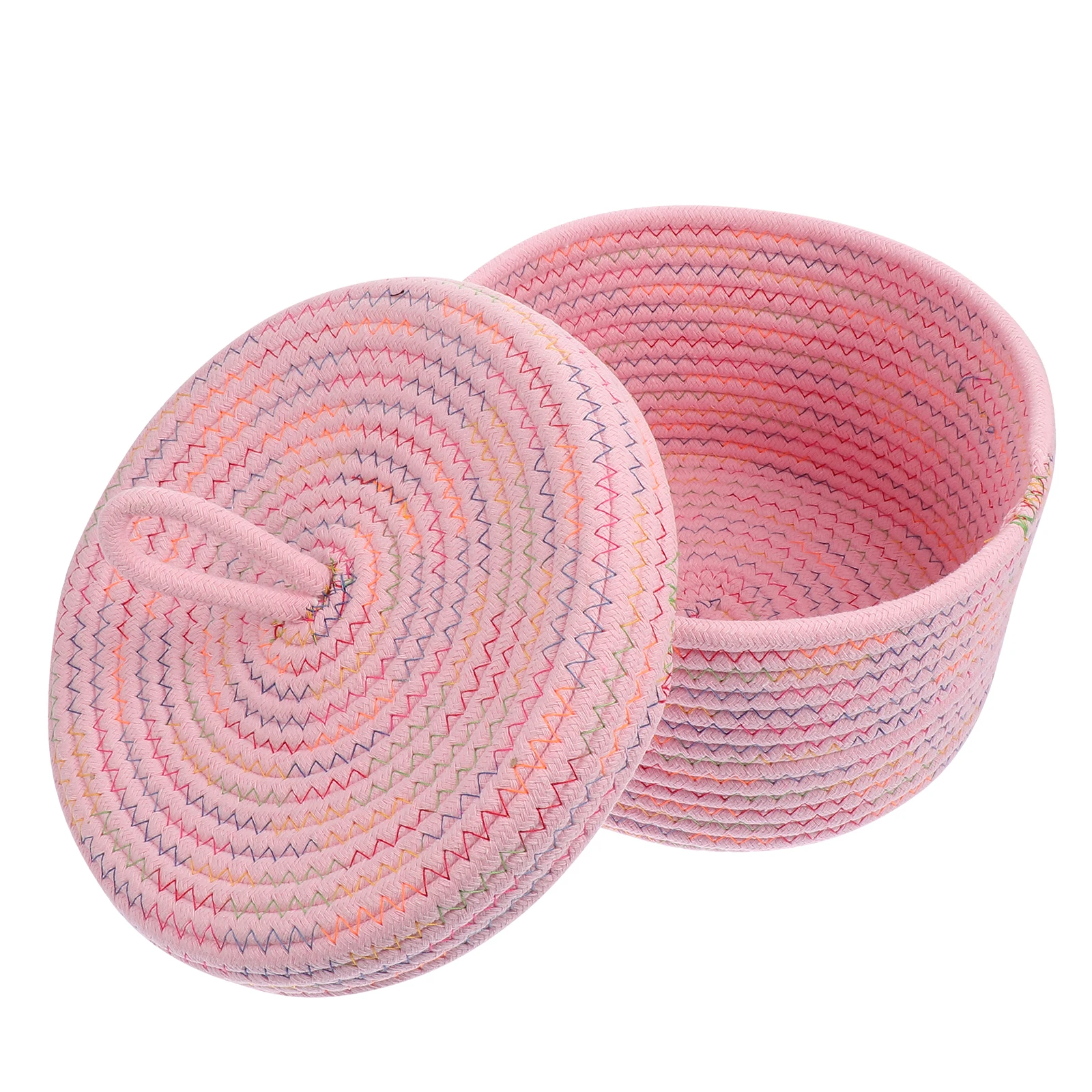 

1pc Pink 22x14cm Rope Woven Basket Storage Basket Home Decor Woven Organizer Eco Friendly Durability Storage Baskets