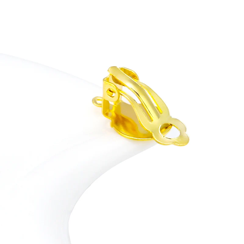 50 teile/los Fit 10mm Gold Farbe Ohr Clip Basis Ohrringe Blank Einstellung Glascabochons Ohrring Erkenntnisse DIY Schmuck Machen liefert – Detail 4