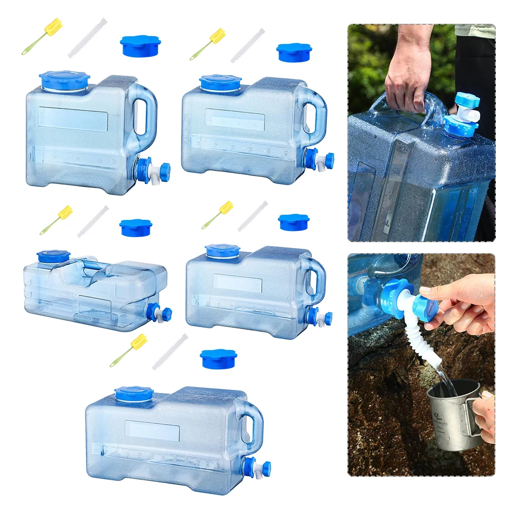 7.5/12/15/19/24L Portable Water Bucket Driving Pure Water Tank Container Faucet Outdoor Hiking Camping Cooking Picnic