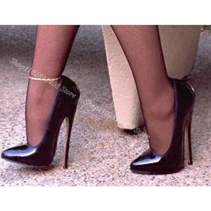 Décolleté Sexy a spillo in pelle blu décolleté a punta in stile britannico solido per le donne décolleté per abiti da festa 2024 Zapatos Para Mujere