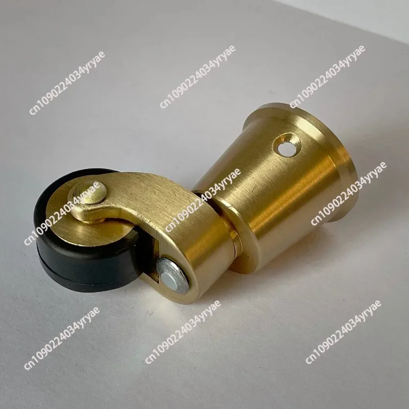 4PCS/Lot Vintage Brass Round Cup Casters, Swivel Wheel Casters with Black Rubber Ring for Furniture, 31mm Outer Diameter