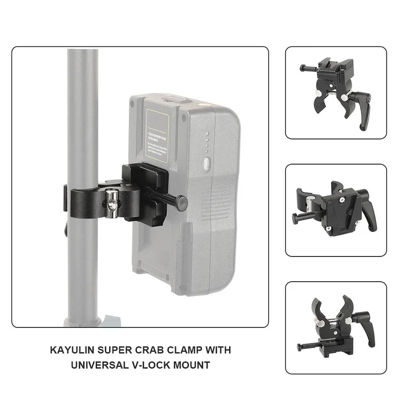 Camera Super Clip with Universal V-lock Installation and Quick Release Adapter.Sony Amera Battery Photography Studio Accessories