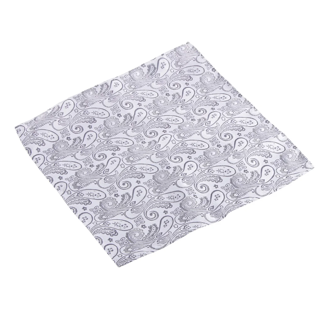 Men Classic Peiris Pattern Square Hankie Hanky Wedding Party Handkerchief