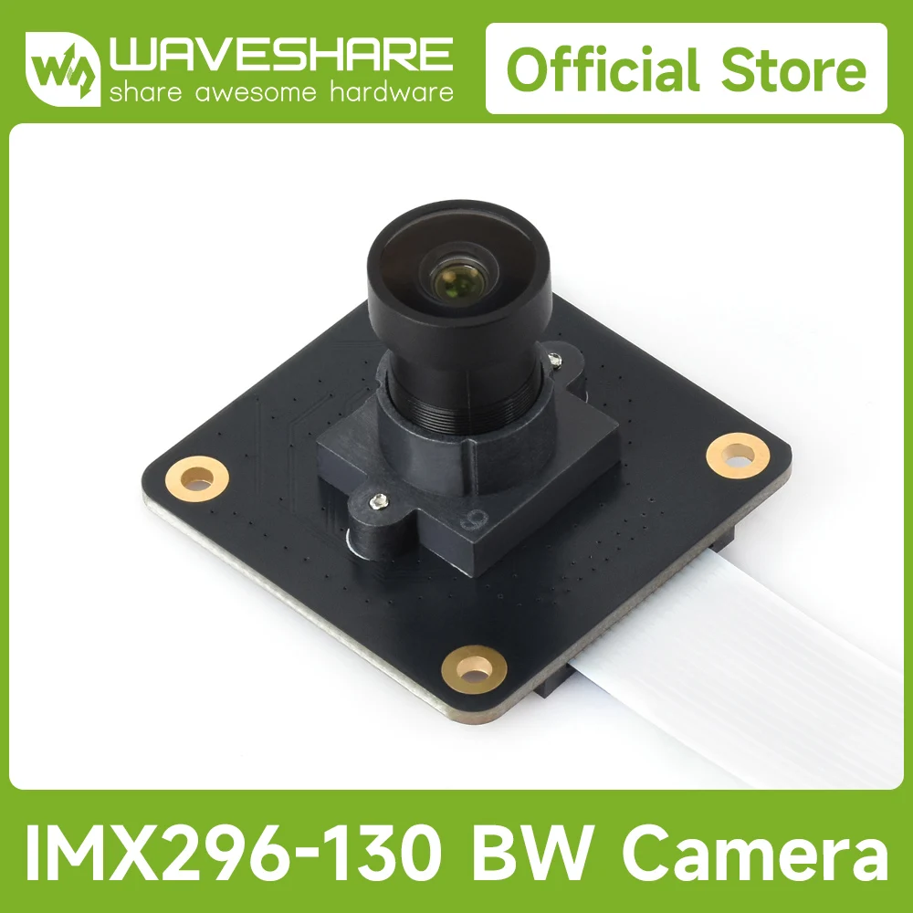 

Waveshare IMX296 1.6MP M12 Mono Camera, Global Shutter, Supports for Raspberry Pi 5/4B/Pi Zero