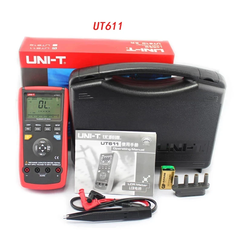 UNI-T UT611 UT612 Inductance Capacitance Resistance Meter Auto Range LCR Meter With LCD Backlight Display Data Hold