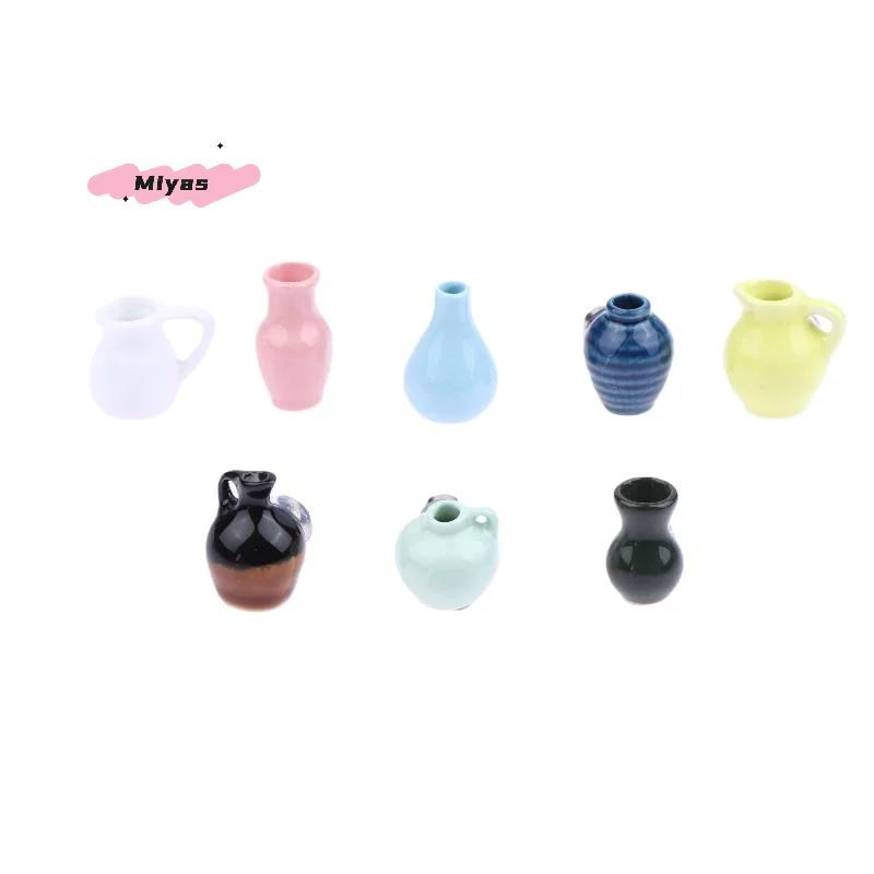 1 stks 3D Stereo Keramische Mini Vaas Model Ins Stijl Woondecoratie Magneet voor Poppenhuis Kleine Koelkast Sticker