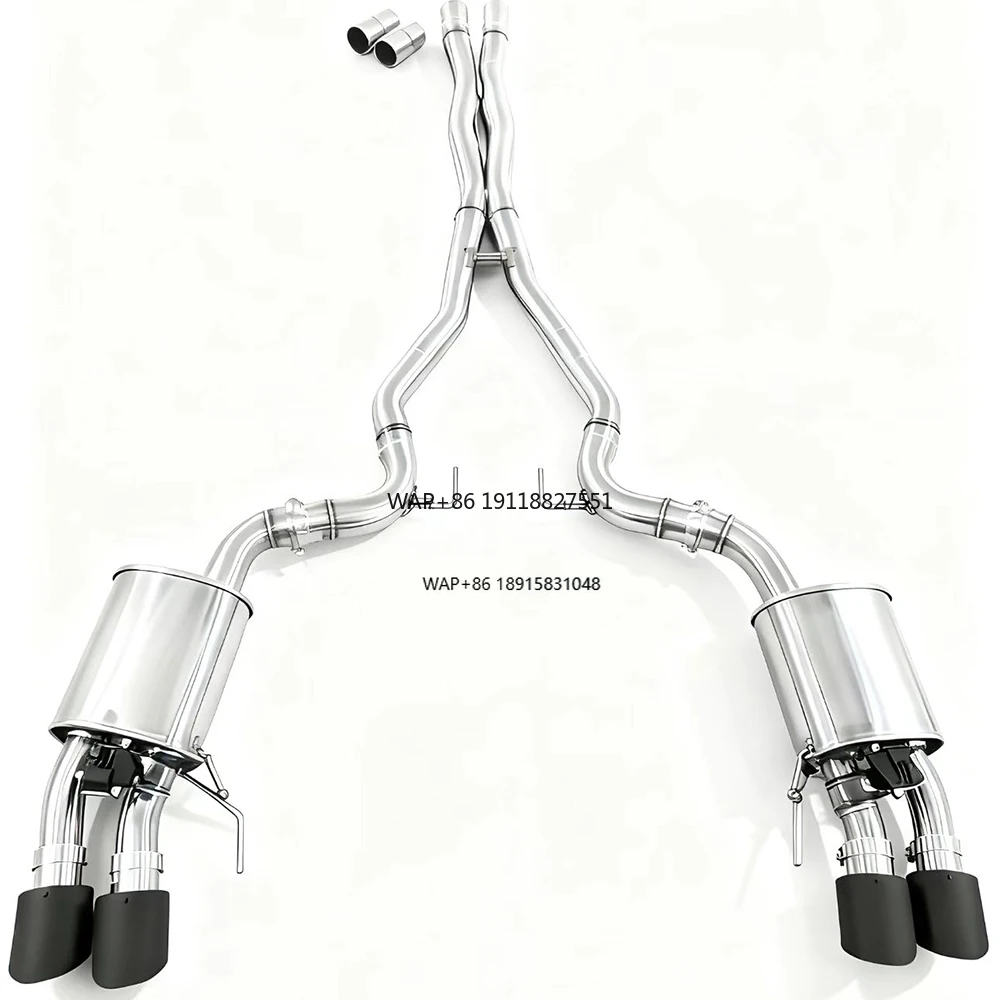 

GDR Stainless Steel 1.5mm Thick Smooth Finish Valved Exhaust Pipe 70mm Inlet Carbon Fiber Tailpipe Tip for 5.0L