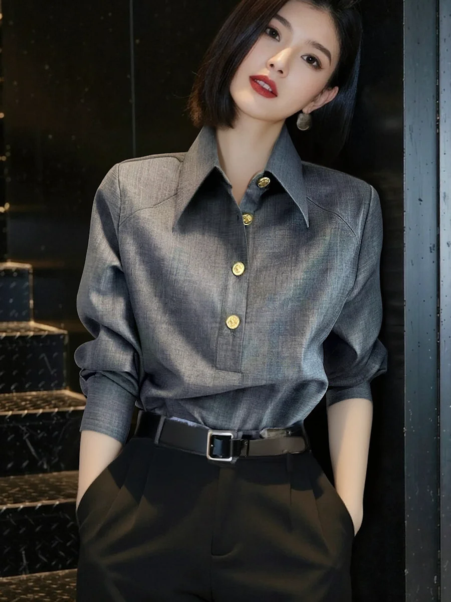 

Женская свободная удлиненная куртка с воротником-стойкой, приталенная, весна 2026, повседневный шик, китайский стиль, топ