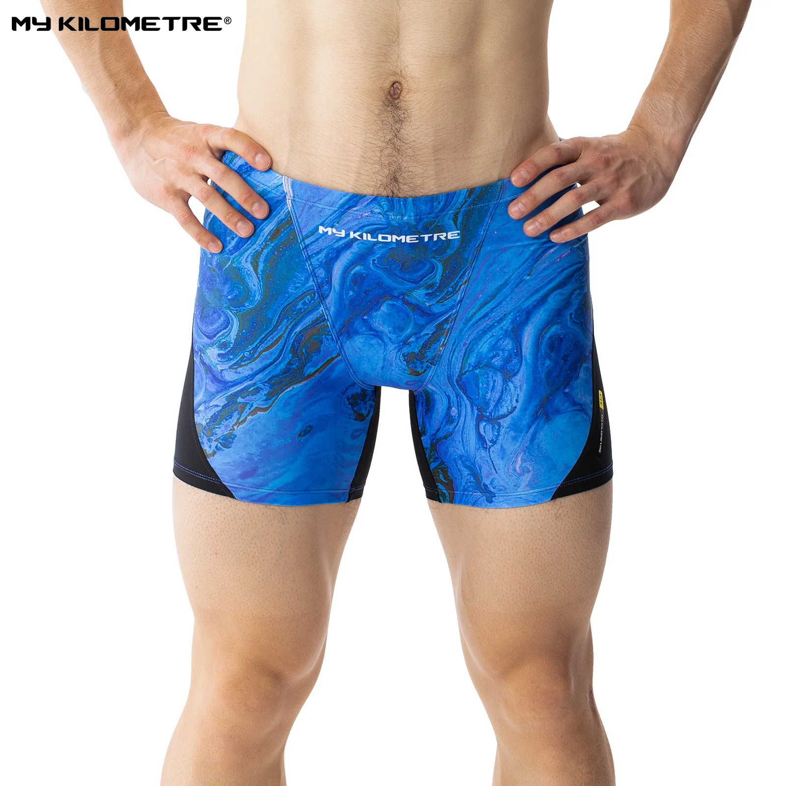 Professional Training Swim Jammers for Men Square Leg Quick Dry Chlorine Resistant Swimming Trunks for Men MY KILOMETRE