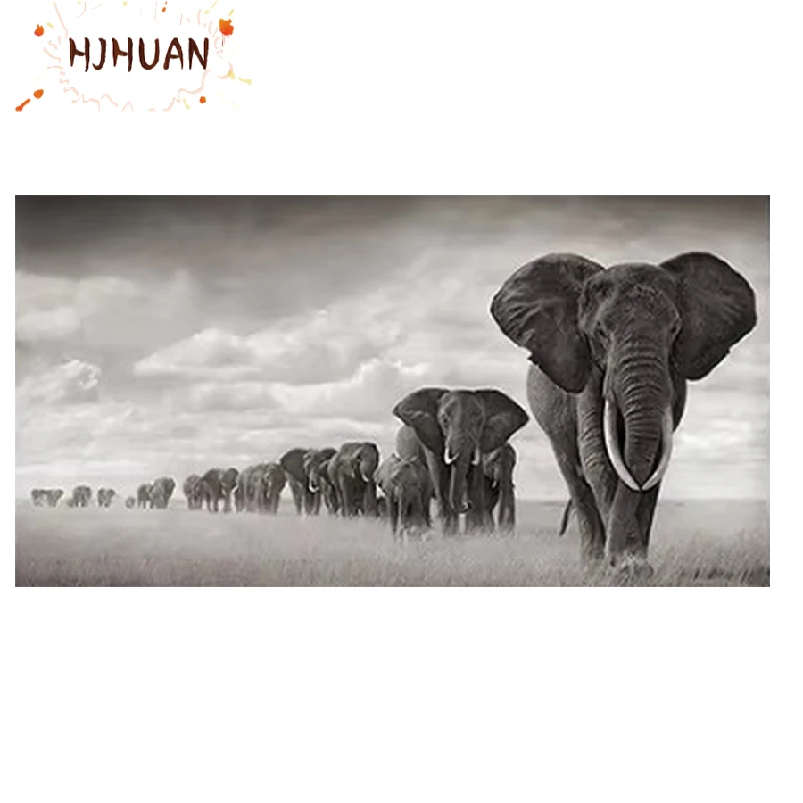 

5D DIY круглая дрель алмазная живопись животное слон вышивка крестиком 3D Алмазная художественная вышивка Алмазная мозаика художественная картина Декор подарок