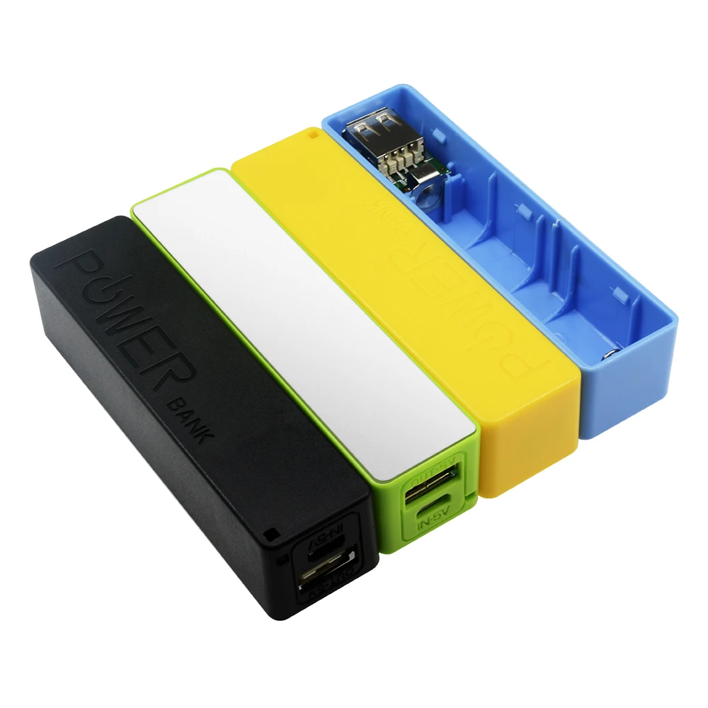 Black/Blue/Green/Yellow USB power bank Case DIY 18650 battery Box For 1 x 18650 Lithium Battery Protable