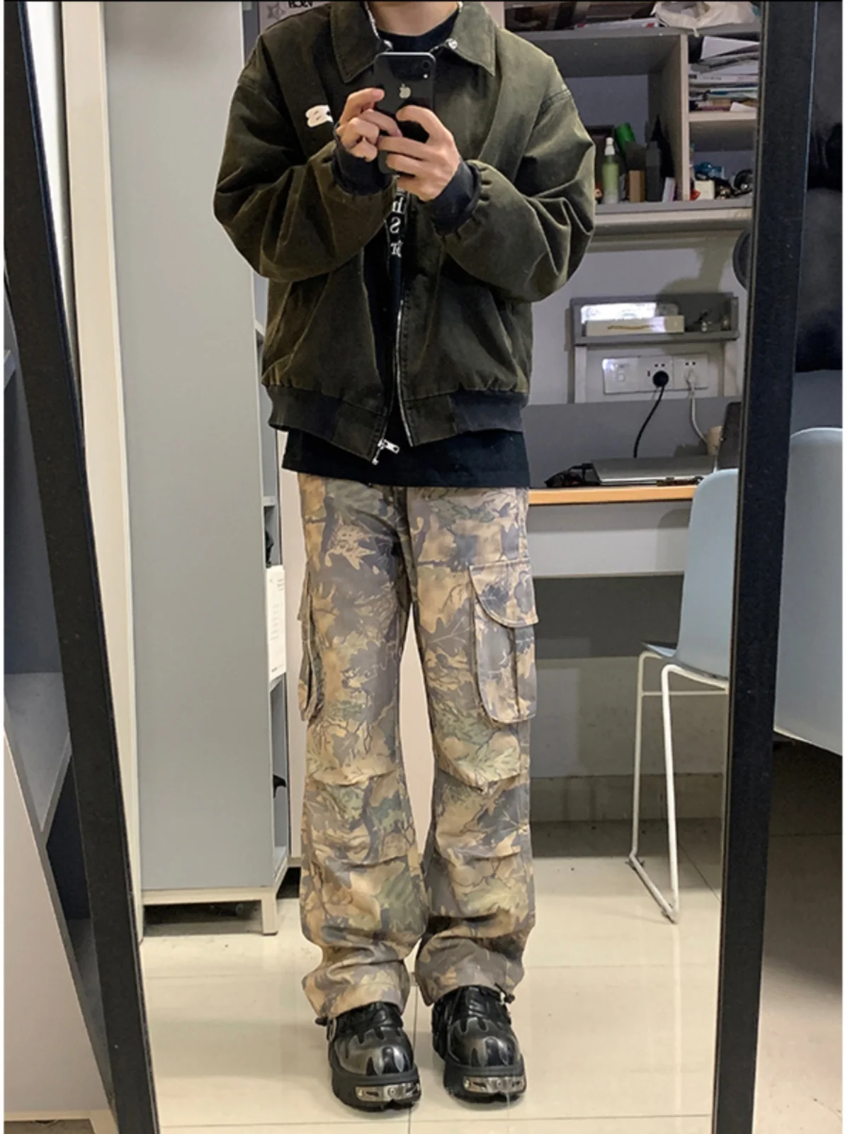 

Камуфляжные рабочие брюки для походов, мужские расклешенные брюки в стиле хип-хоп, профессиональные брюки для альпинизма, американские функциональные брюки