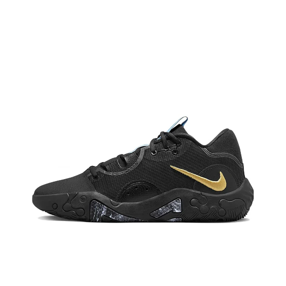 Nike PG 6 Low top Performance Basketball Shoes Men's Black Gold International Version DC1974-005