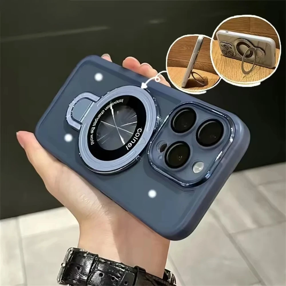 

Роскошный чехол с магнитным держателем для Samsung Galaxy для Samsung S25 S24FE S23 S22 S21 S20 Plus Note 20, ультра прозрачный мягкий чехол