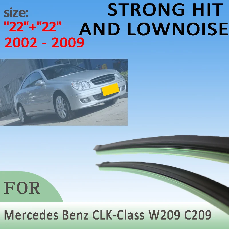

Wiper Front Wiper Blades For Mercedes Benz CLK-Class W209 C209 CLK 200 240 270 280 320 350 500 550 55 63 AMG 22"+22" LHD