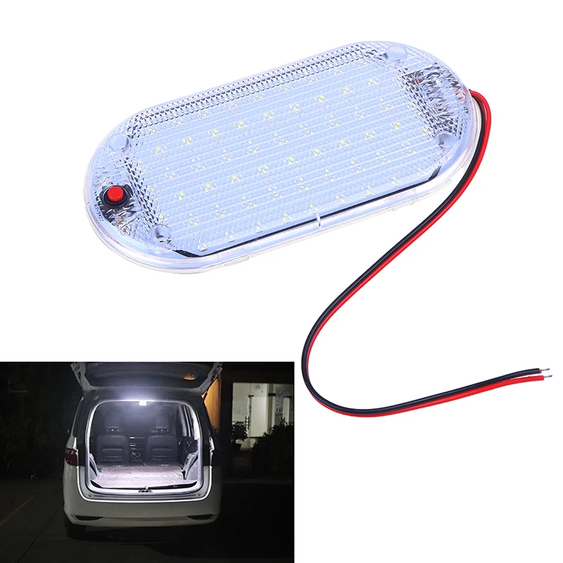 60LED 12V-85V LED Car Vehicle Dome Roof Ceiling Reading Lamp Interior Roof Lights Car Forklift High Brightness Cabin Light Strip