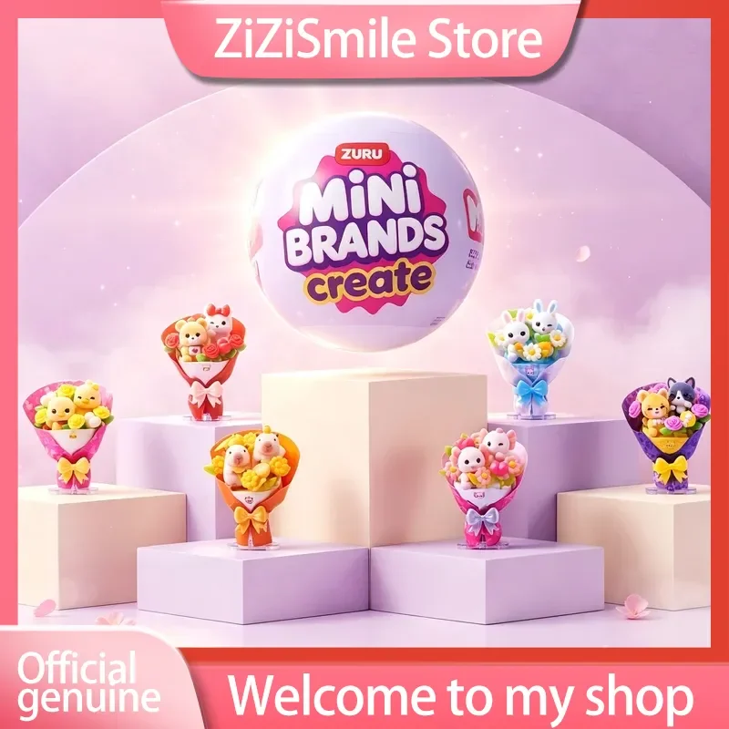 New Zuru Mini Brands Create Mystery Blind Ball Kawaii Mini Simulation Bouquet Collectible Surprise Toy For Home Decor Collectors