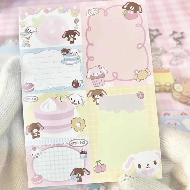 

50Pcs Kawaii Sanrio Sugarbunnies Splicing Notebook Scrapbook Cartoon Materials Portable Notepad Anime Stationery Gift for Girls