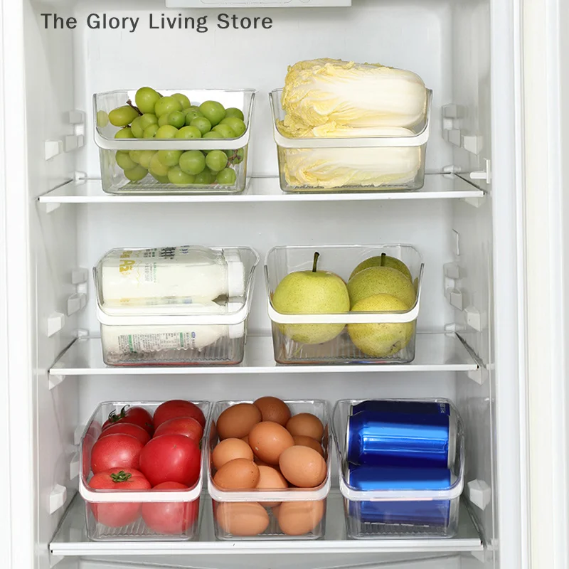 1PC Refrigerator Storage Box Fresh-keeping Box Household Vegetable Fruit And Egg Drawer Refrigerator Organizer Box