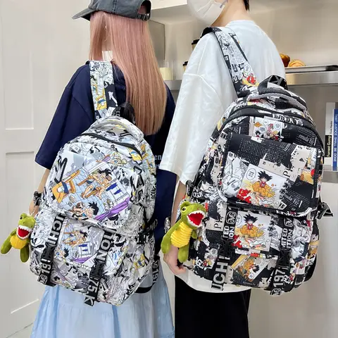 Dragon Ball Goku Ryggsäck Anime Tryck Stor Kapacitet Trendig Avslappnad Reseryggsäck För Män Kvinnor Högskolestudenter Skolväska 6 best sales Goku-ryggsäck - №5