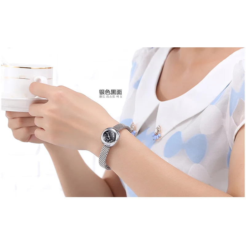 Simple Cutting Glass Women\'s Watch Japan Quartz Hours Fashion Dress Stainless Steel Bracelet Birthday Girl Gift Julius Box