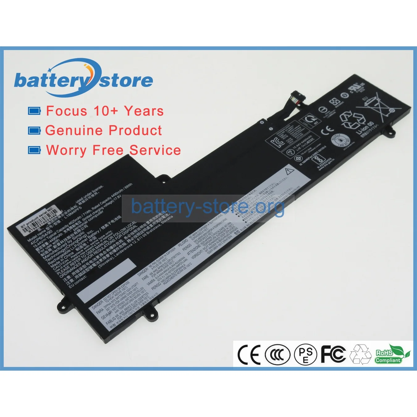 Genuine laptop batteries for SB10W65279,Yoga Slim 7-15ITL05,IdeaPad 7 15ITL05 82AF,7-15ILL05-82AD,7-15IIL05-82AA002QGE,15.44V